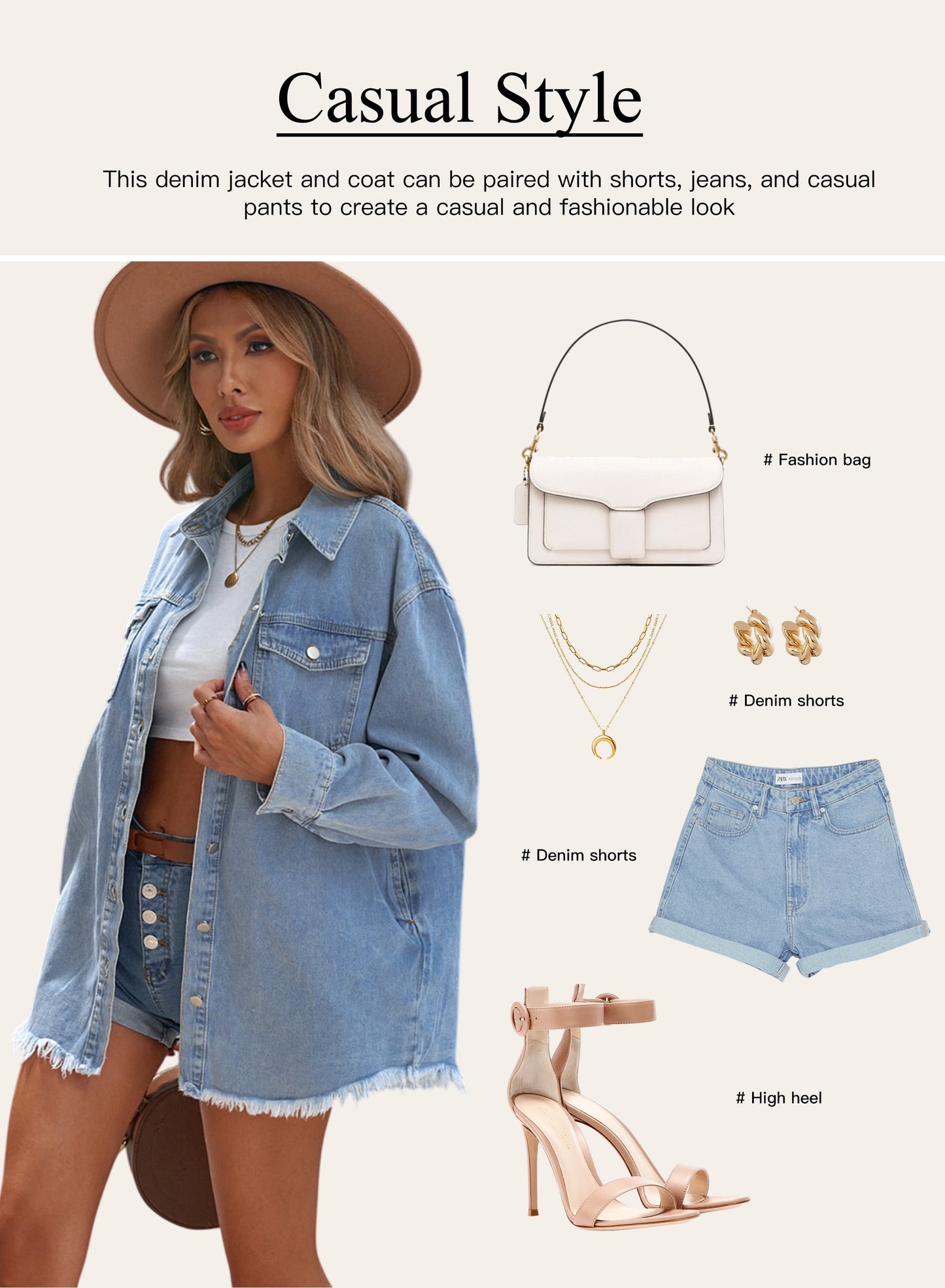 plus Size Denim Jackets for Women Long Sleeve Oversized Loose Jean Coat Sky Blue XL Female