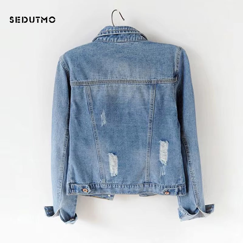 Autumn Denim Jacket Women Boyfriend Jean Coat Streetwear Harajuku Vintage Spring Basic Outerwear ED198