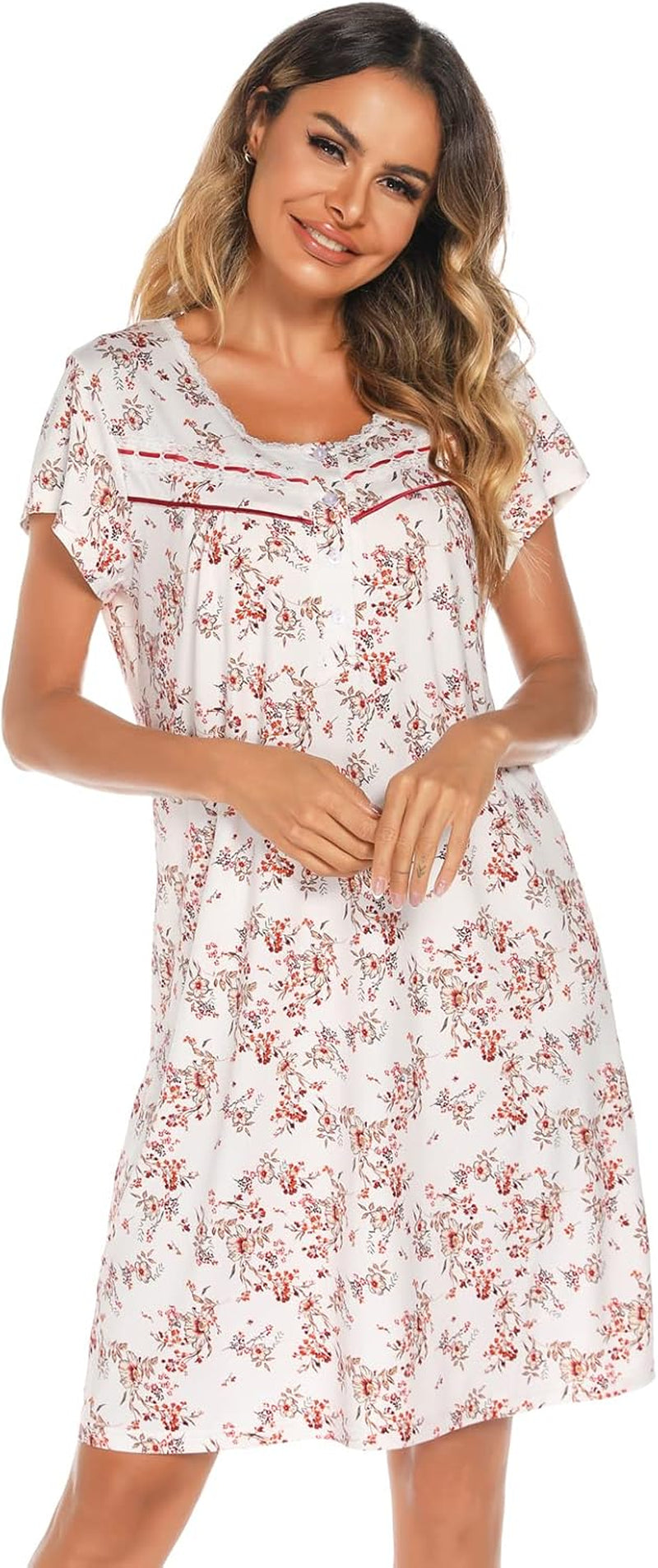 Women'S Nightgown Short Sleeve Night Gown for Ladies Sleep Shirts for Women plus Size Nightgowns for Women 3X