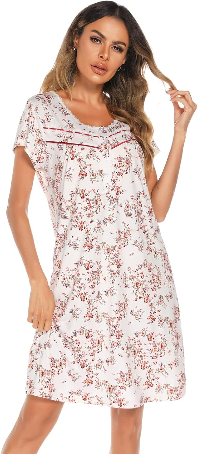 Women'S Nightgown Short Sleeve Night Gown for Ladies Sleep Shirts for Women plus Size Nightgowns for Women 3X