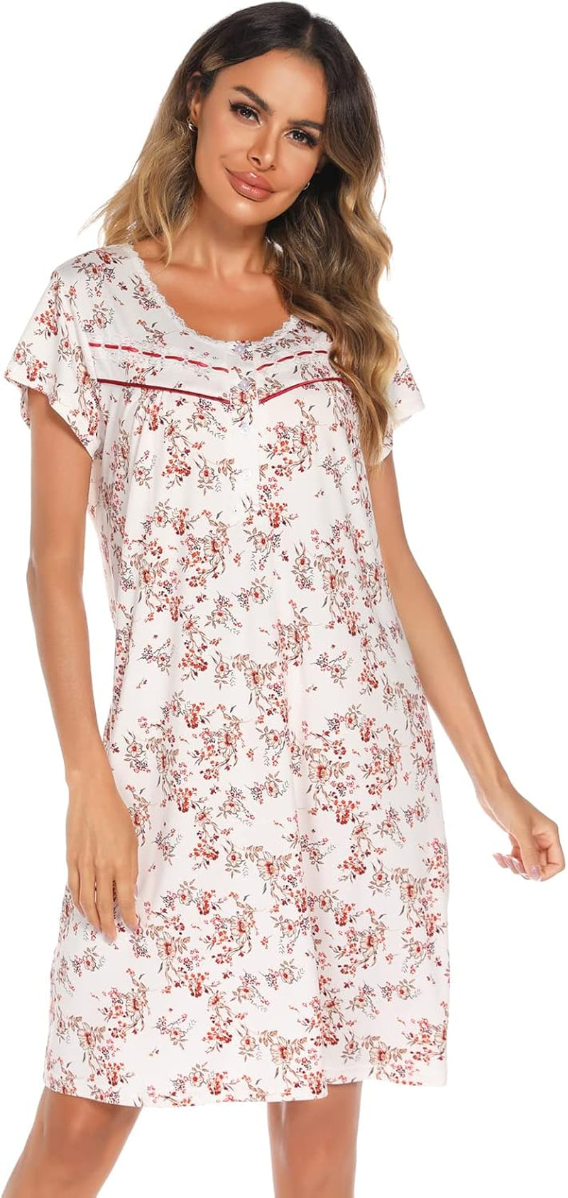 Women'S Nightgown Short Sleeve Night Gown for Ladies Sleep Shirts for Women plus Size Nightgowns for Women 3X