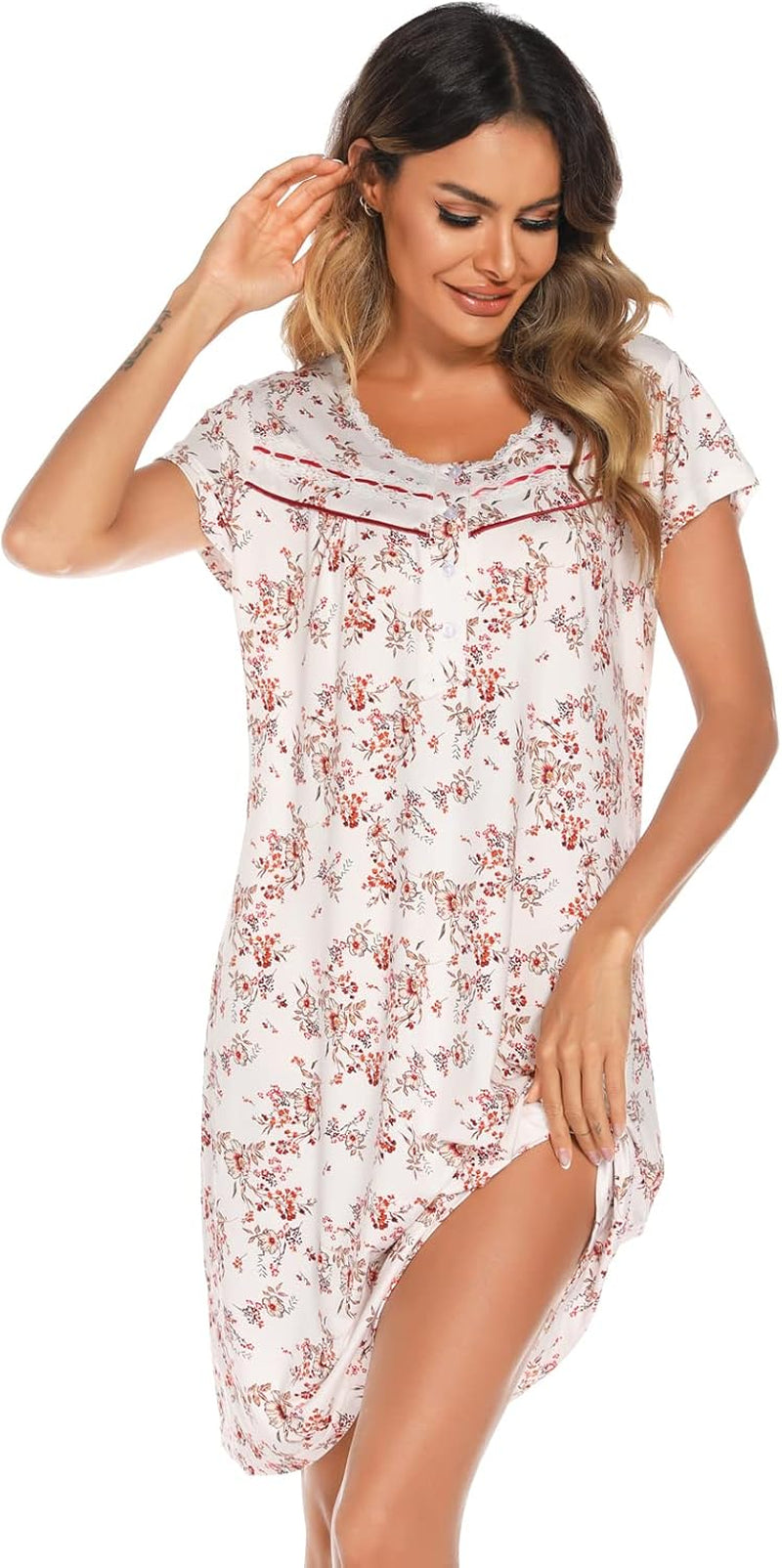 Women'S Nightgown Short Sleeve Night Gown for Ladies Sleep Shirts for Women plus Size Nightgowns for Women 3X