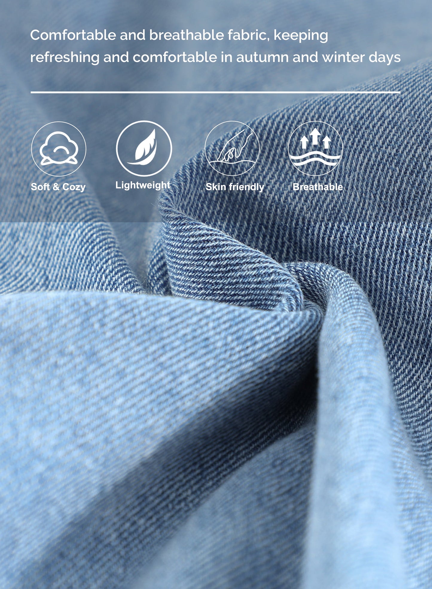 plus Size Denim Jackets for Women Long Sleeve Oversized Loose Jean Coat Sky Blue XL Female